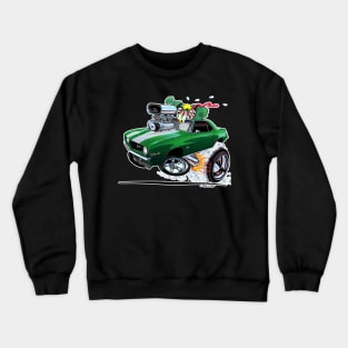 Z RATED 69 Camaro Green white stripe Crewneck Sweatshirt